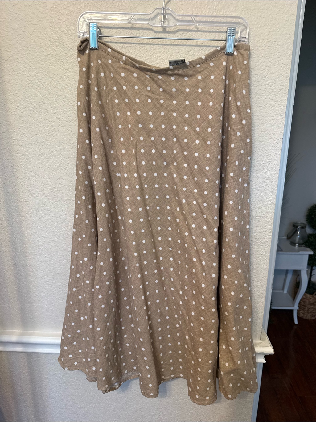 White Stag Beige Polka Dot A-Line Skirt Size 12 — image 7 of 8